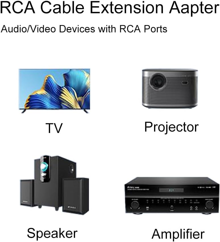 ZHLATECK RCA Female to Female Audio Connector Adapter, RCA Extension Cable Adapter Compatible for TV Projector Phono Speaker - Image 3